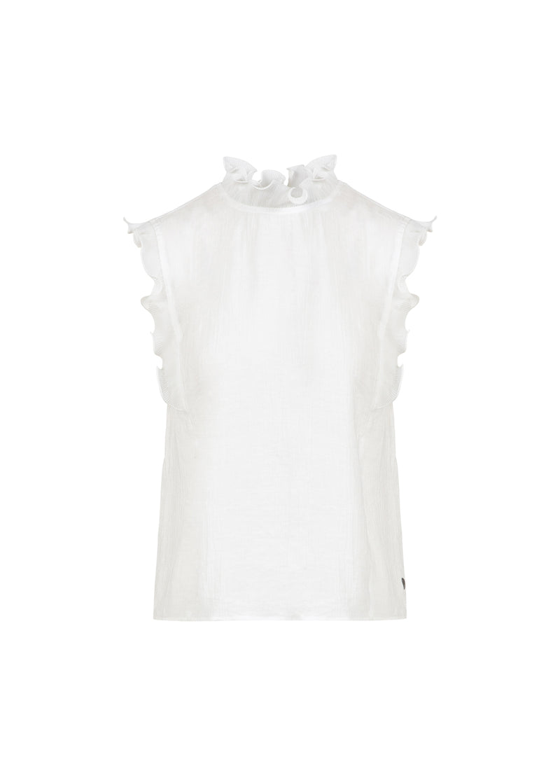 Coster Copenhagen TOP MIT RÜSCHEN Shirt/Blouse Off white - 201