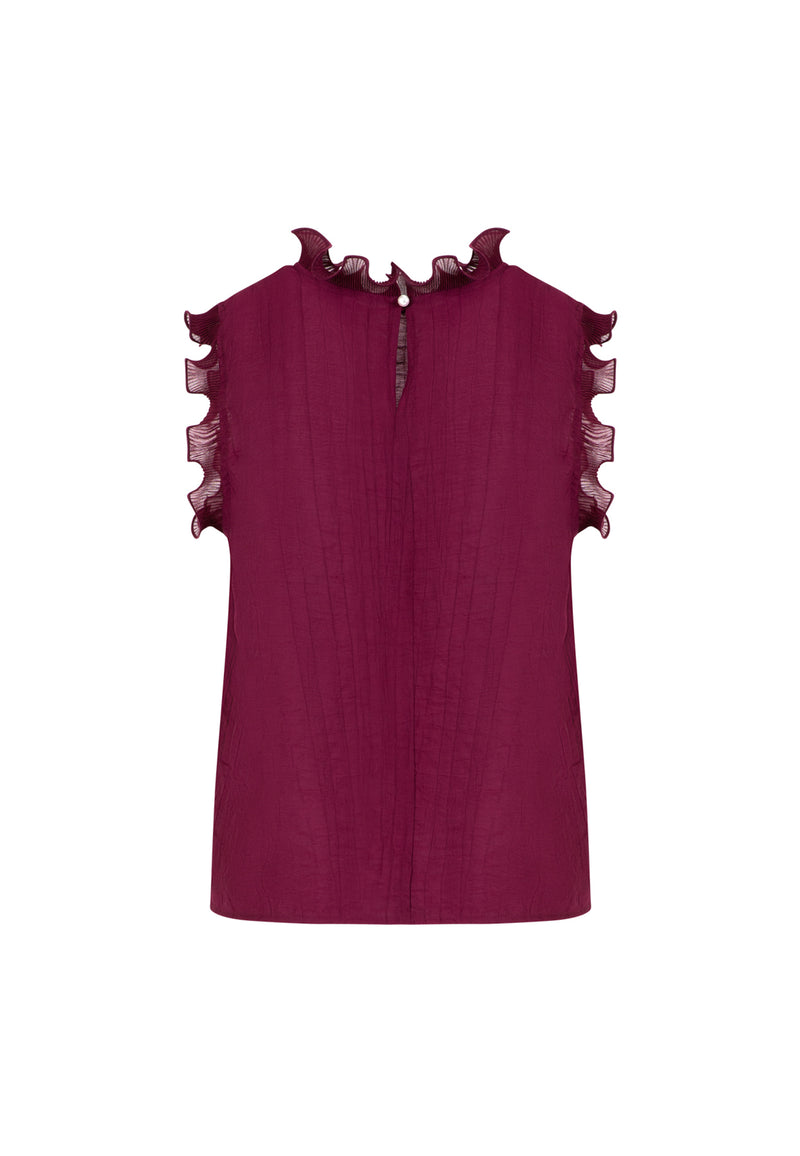 Coster Copenhagen TOP MIT RÜSCHEN Shirt/Blouse Bordeaux - 644