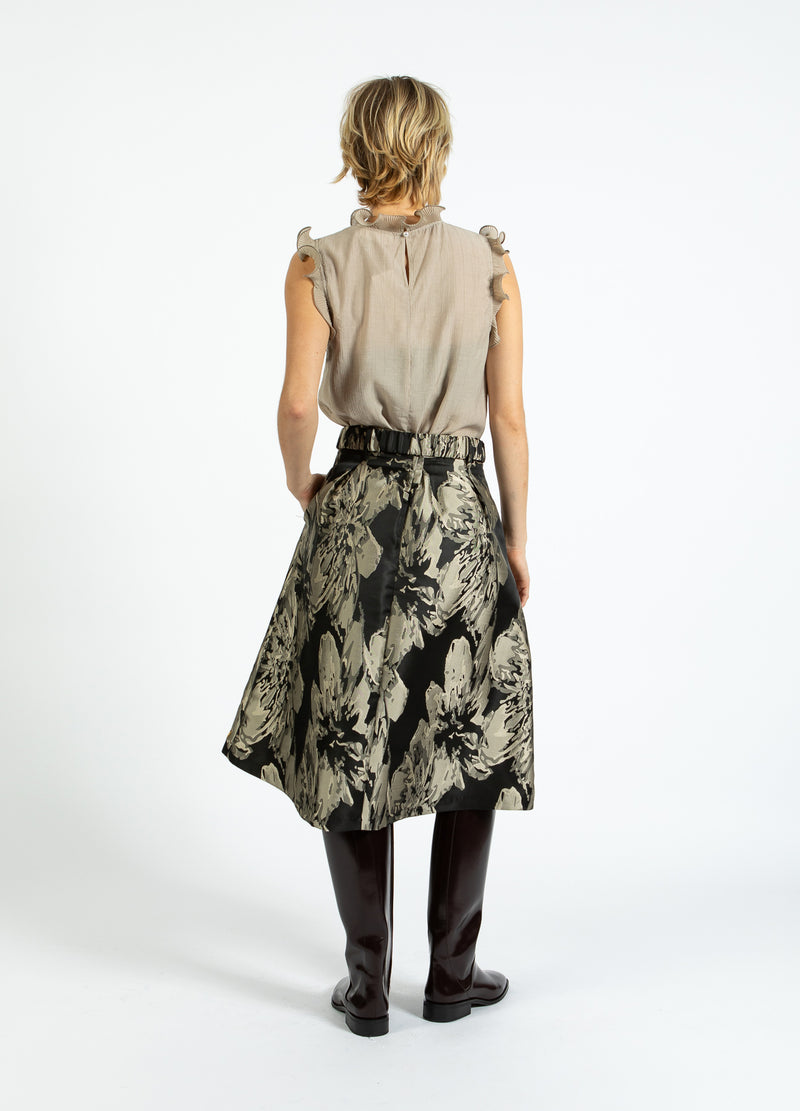 Coster Copenhagen TOP MIT RÜSCHEN Shirt/Blouse Grey sand - 241