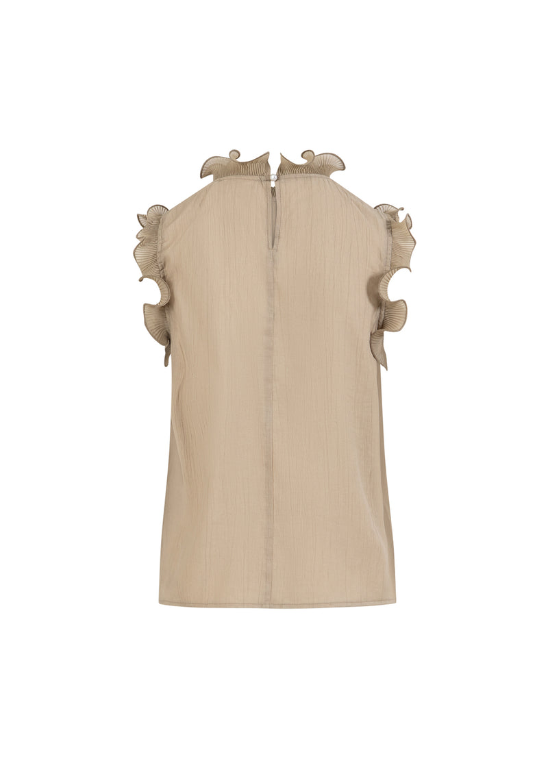 Coster Copenhagen TOP MIT RÜSCHEN Shirt/Blouse Grey sand - 241