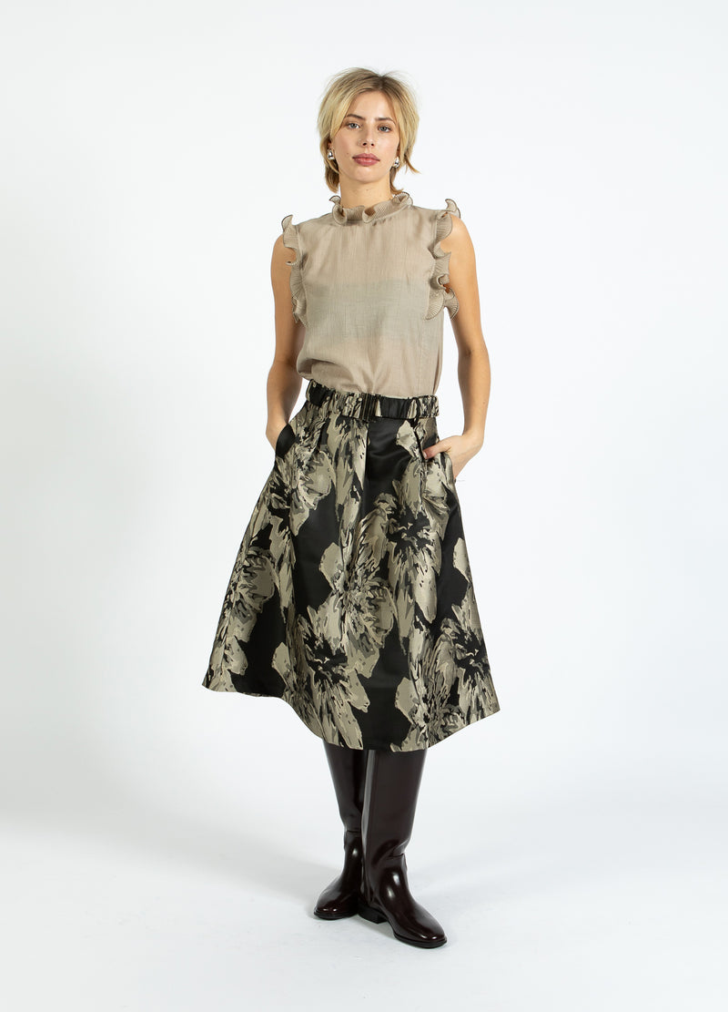 Coster Copenhagen TOP MIT RÜSCHEN Shirt/Blouse Grey sand - 241