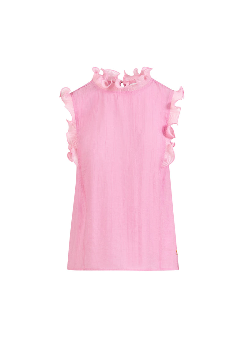 Coster Copenhagen TOP MIT RÜSCHEN Shirt/Blouse Magenta - 861