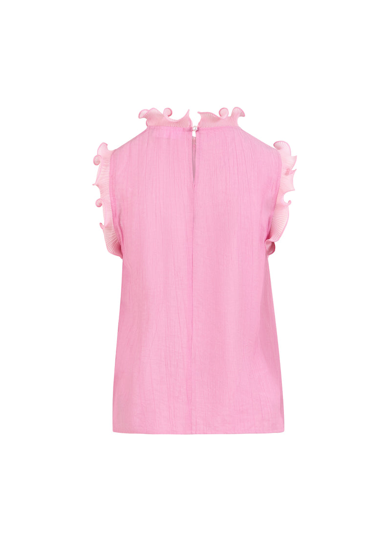 Coster Copenhagen TOP MIT RÜSCHEN Shirt/Blouse Magenta - 861