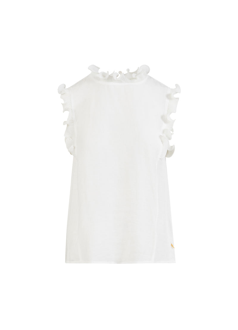 Coster Copenhagen TOP MIT RÜSCHEN Shirt/Blouse Off White - 202