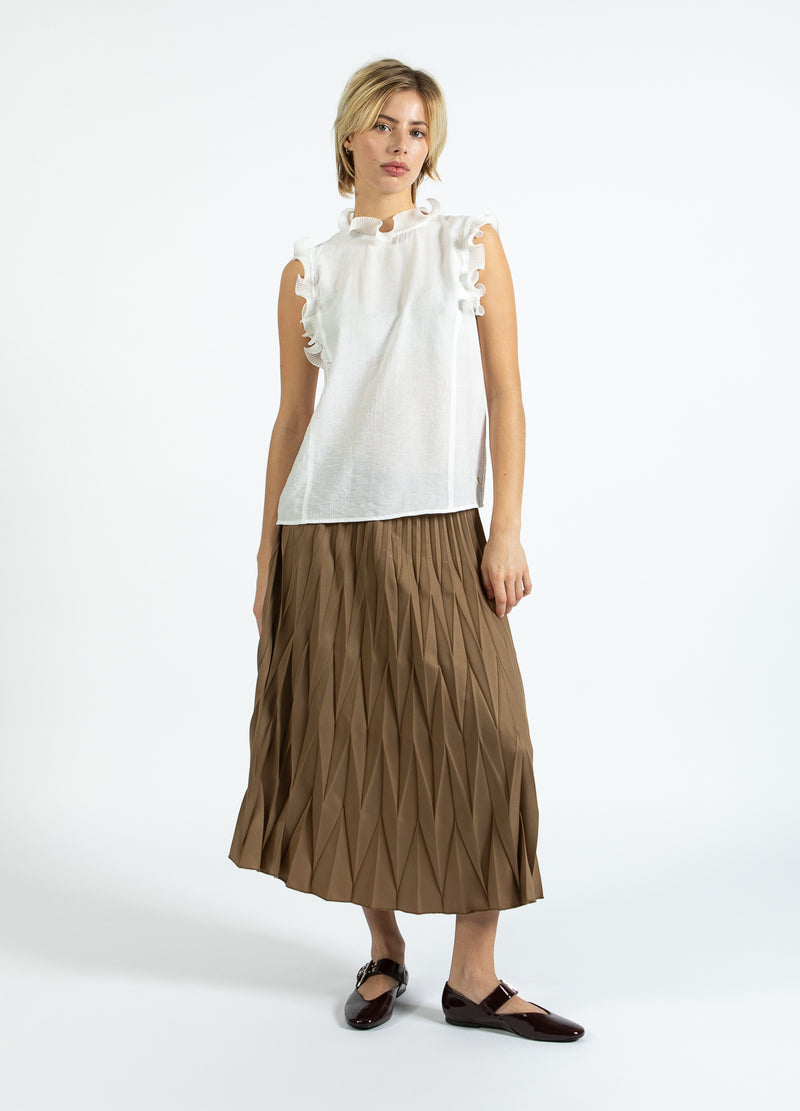 Coster Copenhagen TOP MIT RÜSCHEN Shirt/Blouse Off White - 202