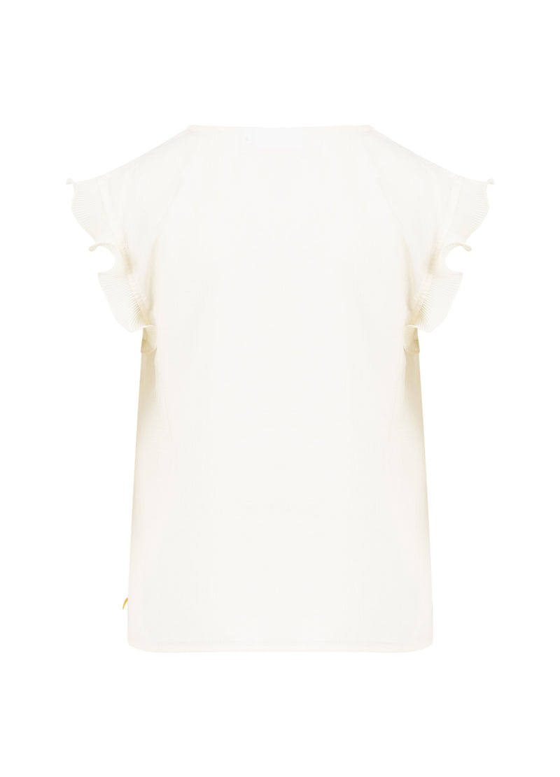 Coster Copenhagen TOP MIT RÜSCHEN IM V-AUSSCHNITT Shirt/Blouse Creme - 241