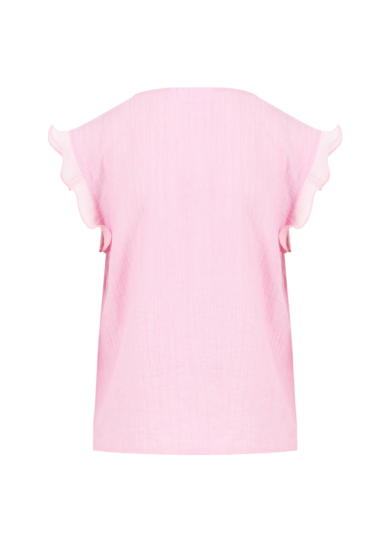 Coster Copenhagen TOP MIT RÜSCHEN IM V-AUSSCHNITT Shirt/Blouse Magenta - 861