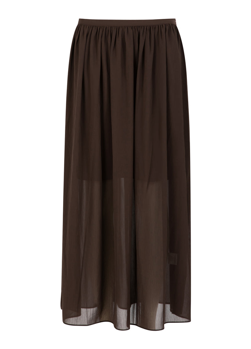 Coster Copenhagen Transparent midi skirt Skirt Dark Brown - 335