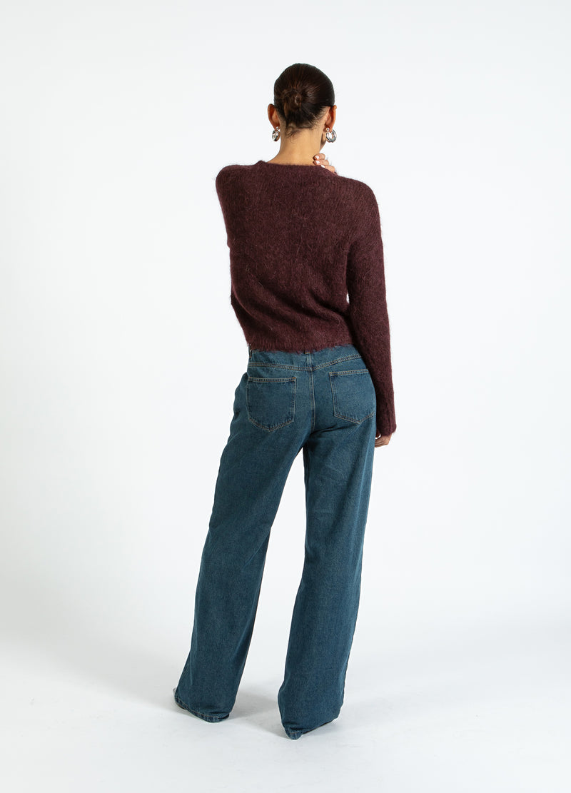 Coster Copenhagen V-AUSSCHNITT STRICK IN ALPAKA Knitwear Bordeaux - 653
