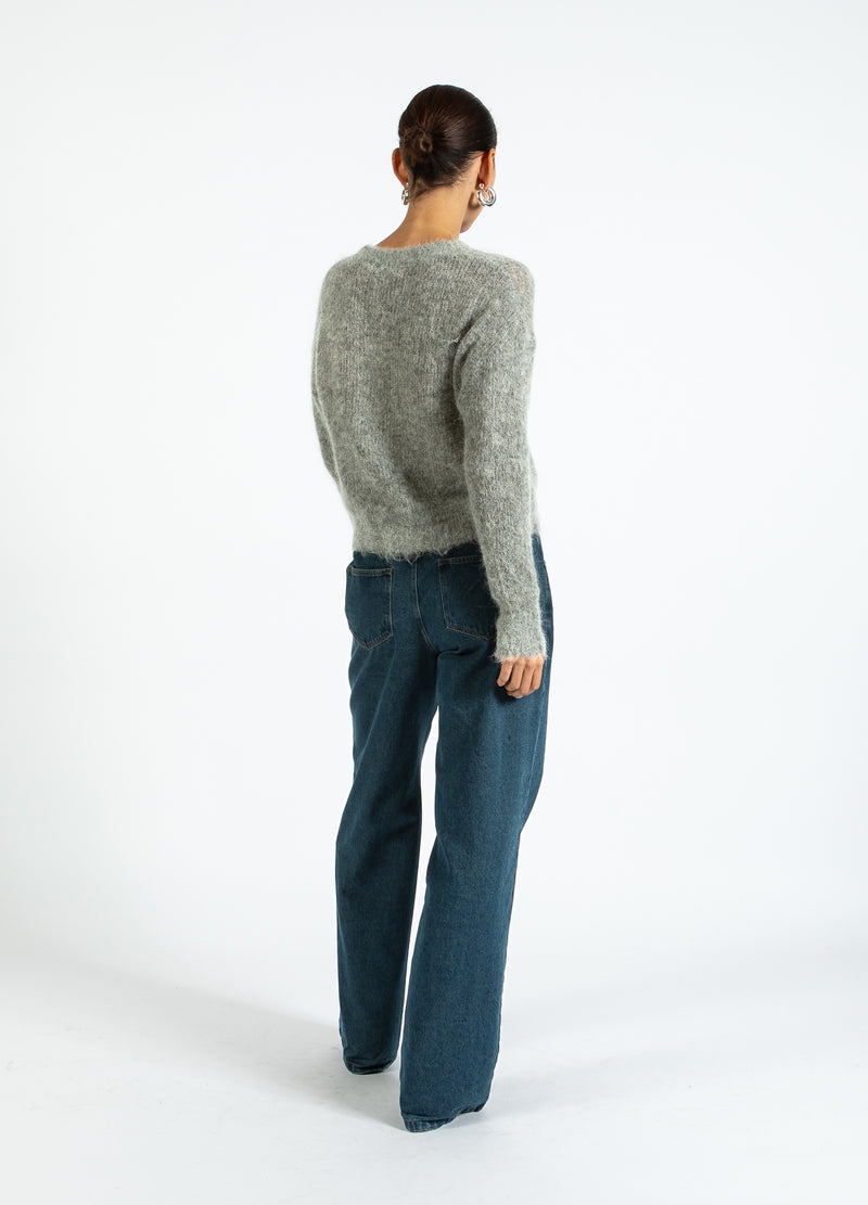 Coster Copenhagen V-AUSSCHNITT STRICK IN ALPAKA Knitwear Light grey melange - 129