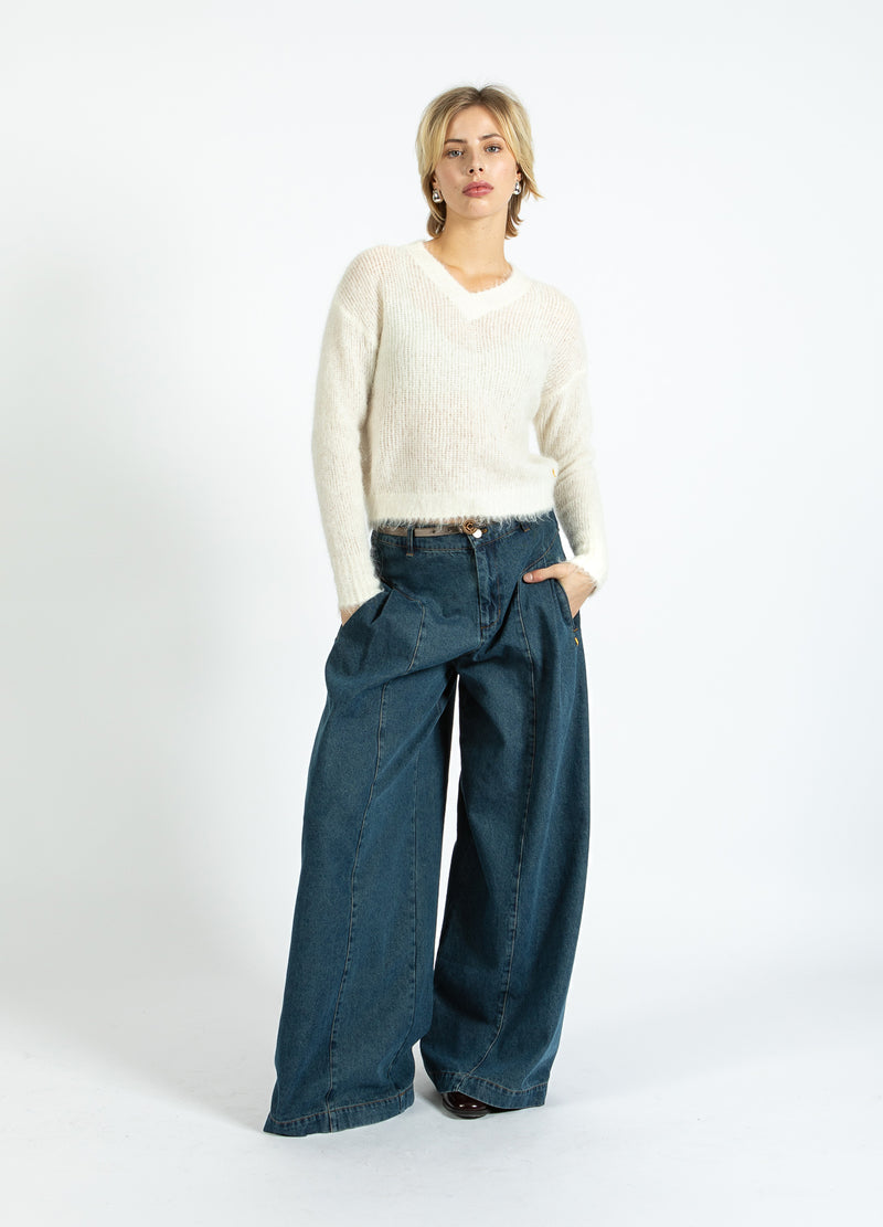 Coster Copenhagen V-AUSSCHNITT STRICK IN ALPAKA Knitwear Off White - 202