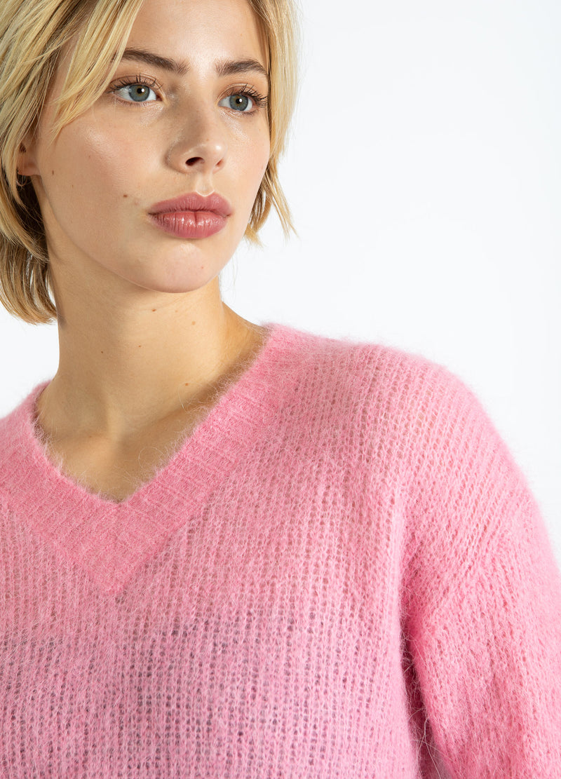 Coster Copenhagen V-AUSSCHNITT STRICK IN ALPAKA Knitwear Tropical pink - 689