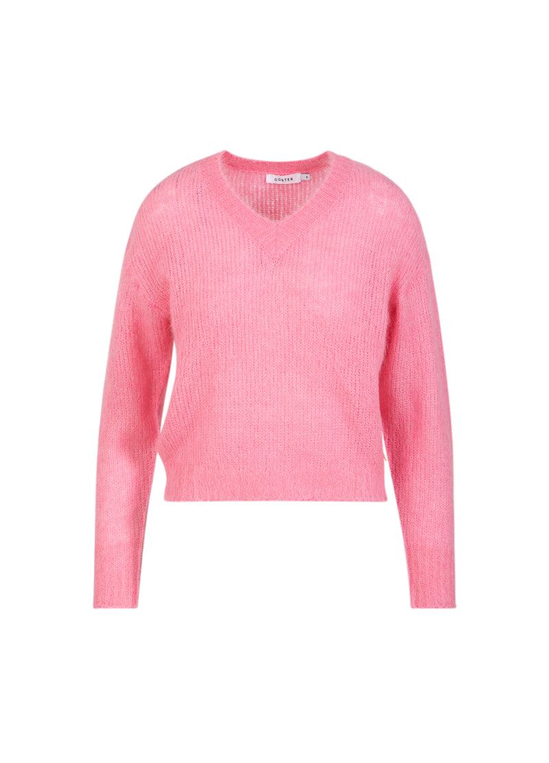 Coster Copenhagen V-AUSSCHNITT STRICK IN ALPAKA Knitwear Tropical pink - 689