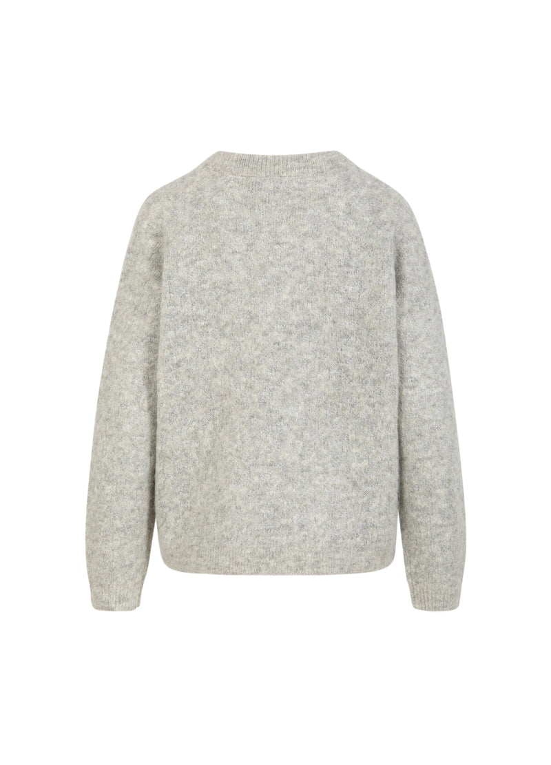 Coster Copenhagen V-Ausschnitt mit silbernem Hahnentritt Knitwear Mist grey - 121