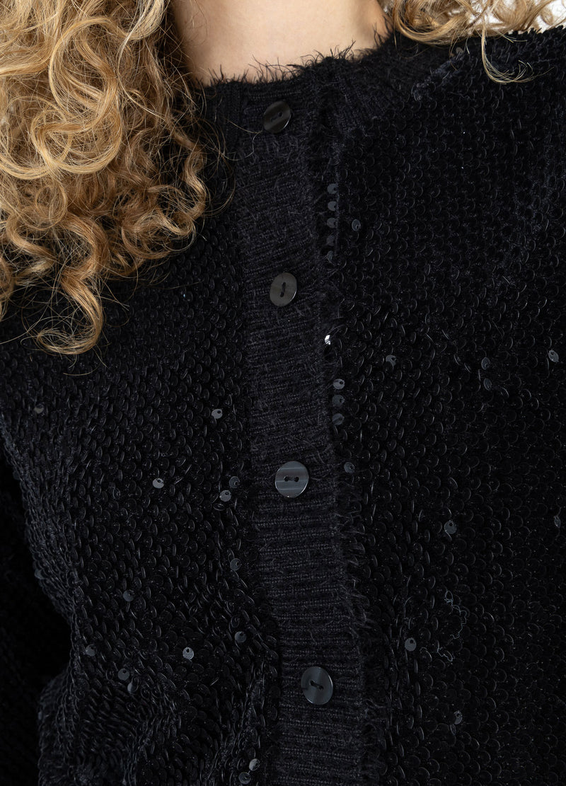 Coster Copenhagen VELVET PAILLETTEN STRICKJACKE Shirt/Blouse Black - 100