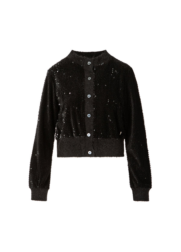 Coster Copenhagen VELVET PAILLETTEN STRICKJACKE Shirt/Blouse Black - 100