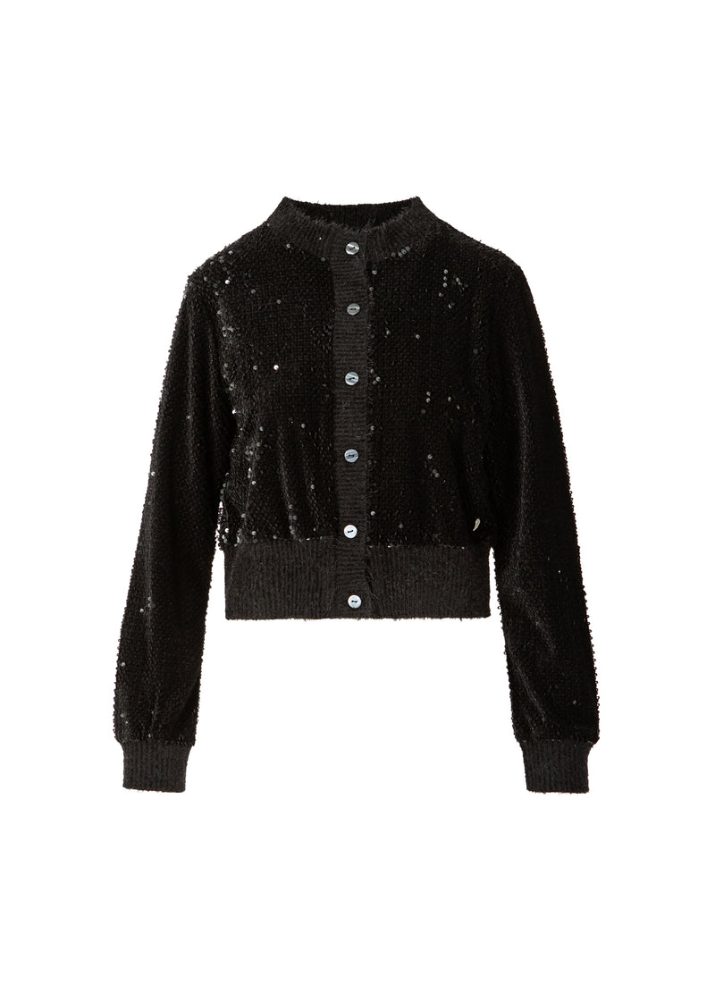 Coster Copenhagen VELVET PAILLETTEN STRICKJACKE Shirt/Blouse Black - 100