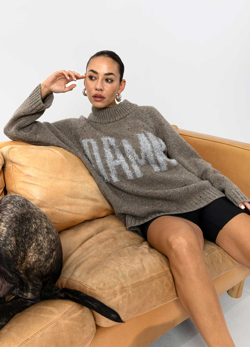 Coster Copenhagen VERDAMMT GESTRICKT Knitwear Taupe melange - 313