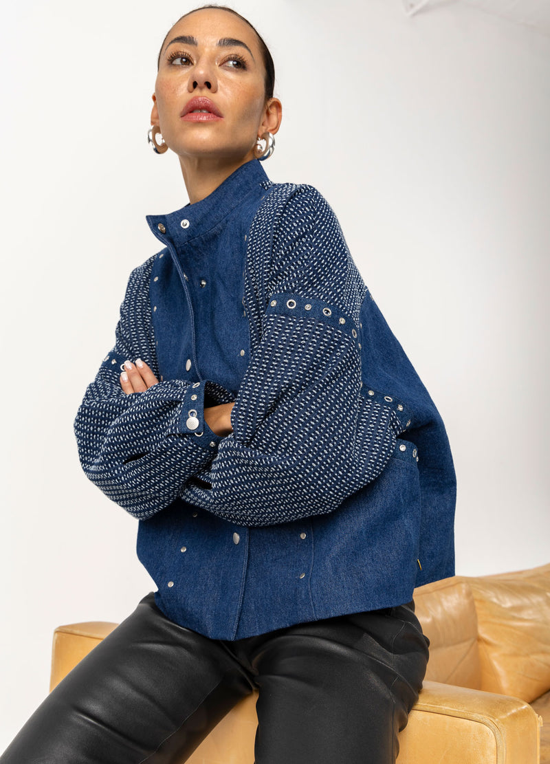 Coster Copenhagen VERZIERTE JEANSJACKE Outerwear Blue denim - 510
