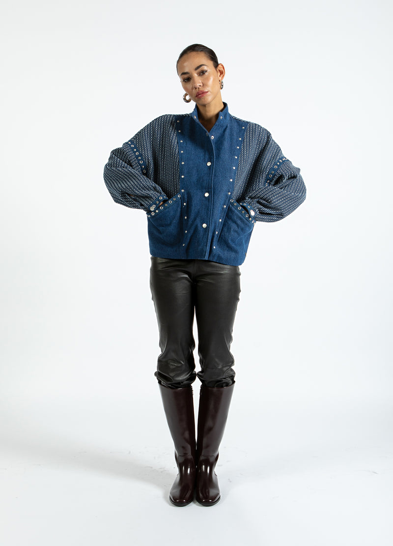 Coster Copenhagen VERZIERTE JEANSJACKE Outerwear Blue denim - 510