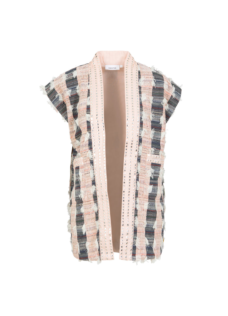Coster Copenhagen WESTE MIT SPIEGELBÄNDERN Vest Blush/black jaquard - 638