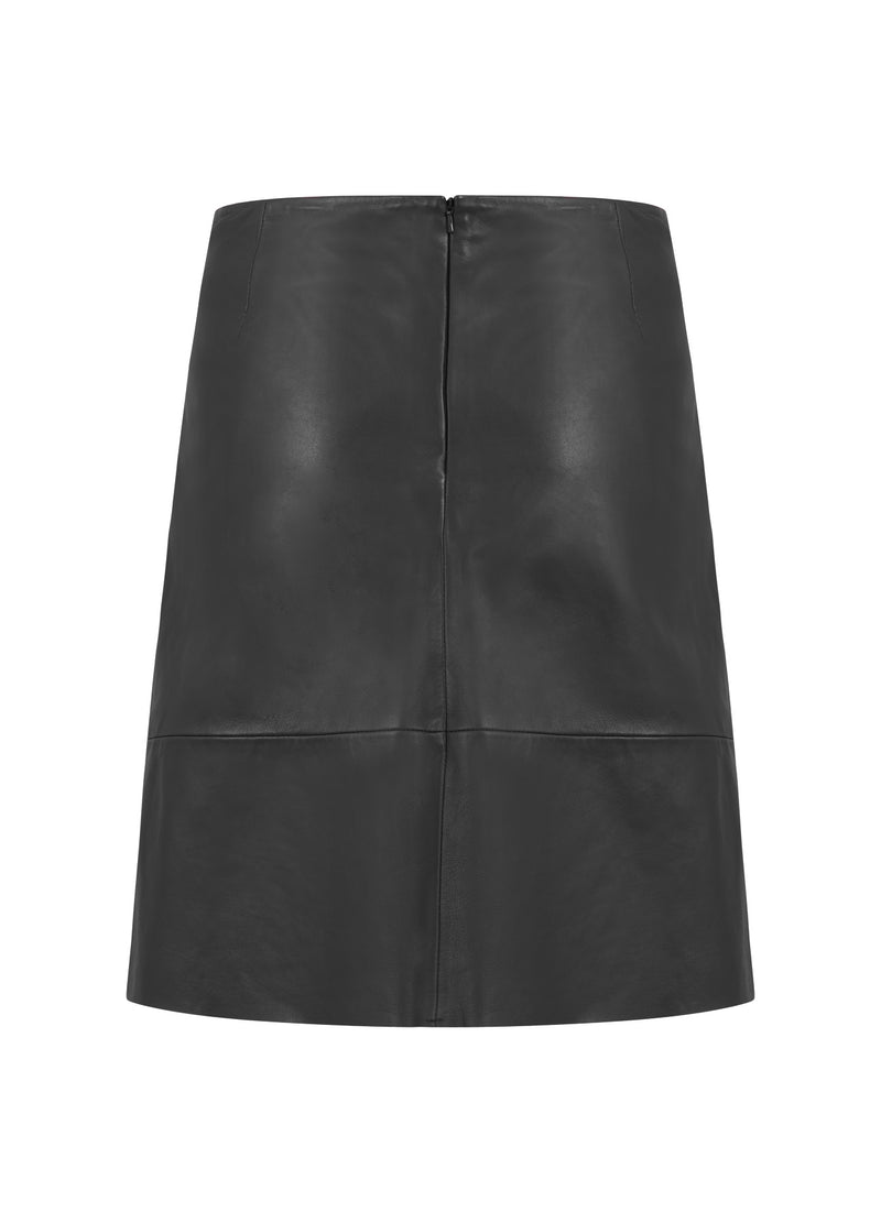 Coster Copenhagen A-LINIEN-LEDERROCK Skirt Black - 100