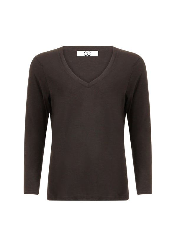 CC Heart   CC HEART LANGARM V-AUSSCHNITT T-SHIRT T-Shirt Black - 100