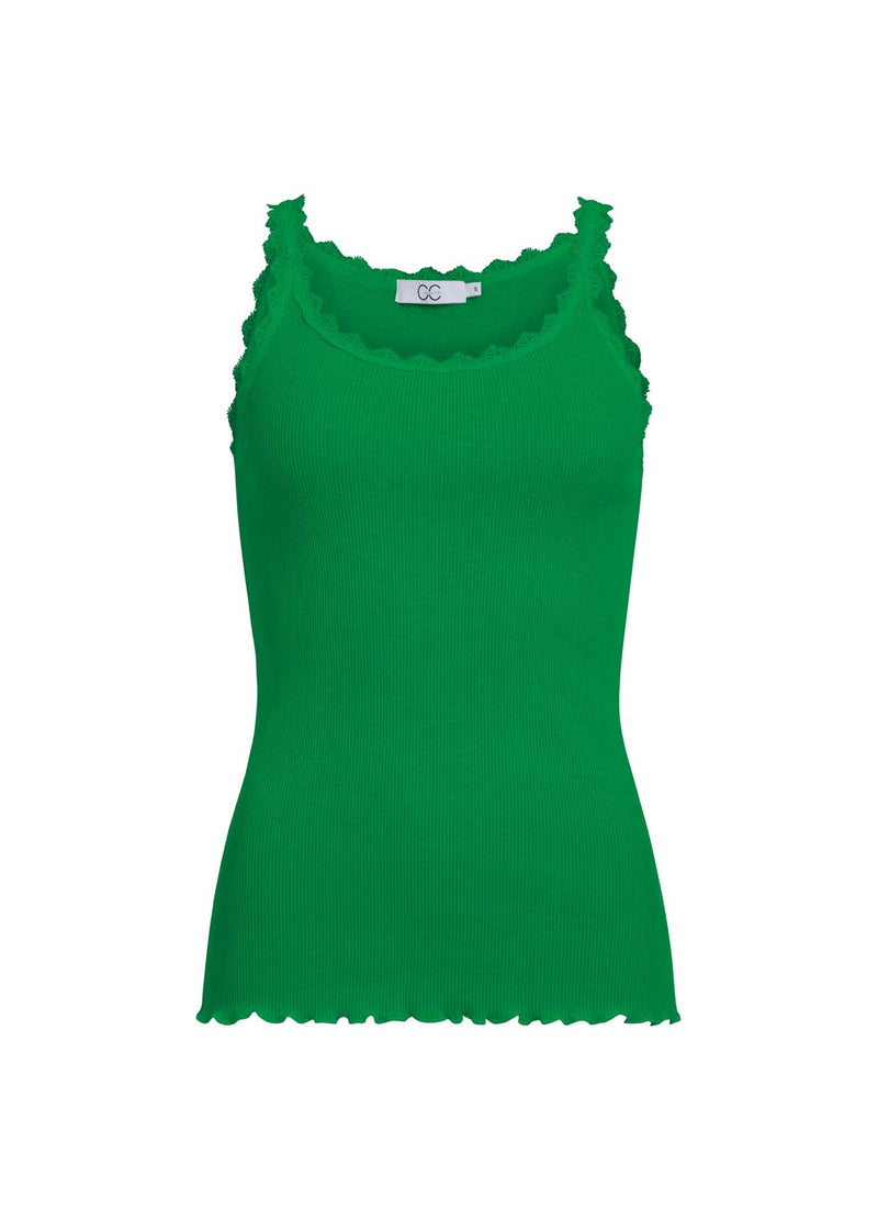 CC Heart CC HEART SEIDEN-TRÄGERTOP MIT SPITZE Top - Short sleeve Emerald green - 402