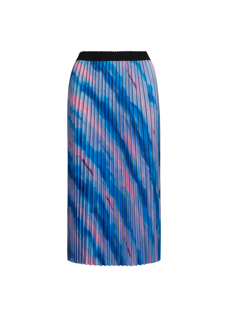 Coster Copenhagen FALTENROCK MIT VERBLASSTEM STREIFENDRUCK Skirt Faded stripe print blue - 509