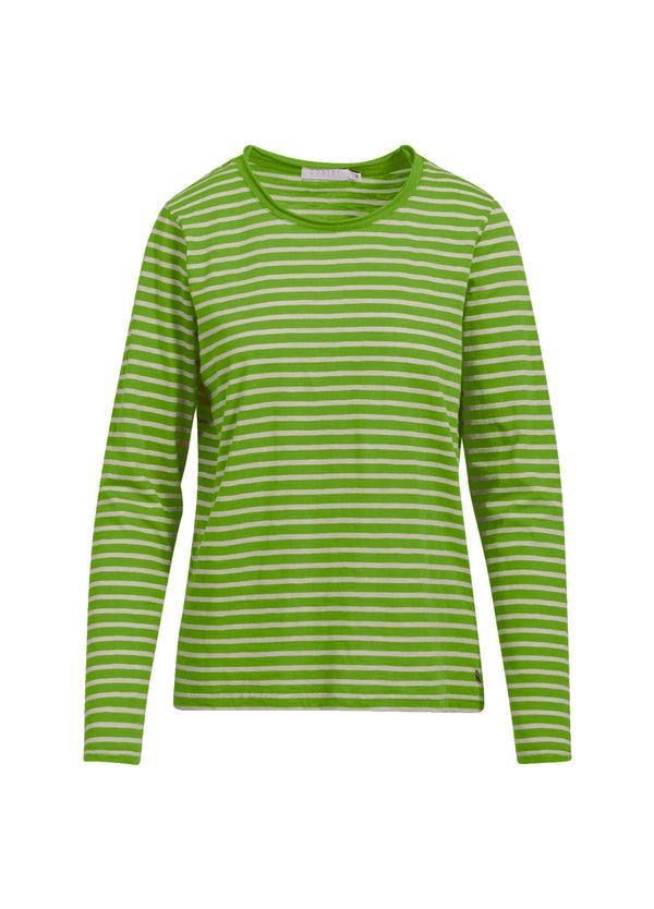 Coster Copenhagen LANGARM-T-SHIRT MIT STREIFEN Shirt/Blouse Flash green cream stripe - 481