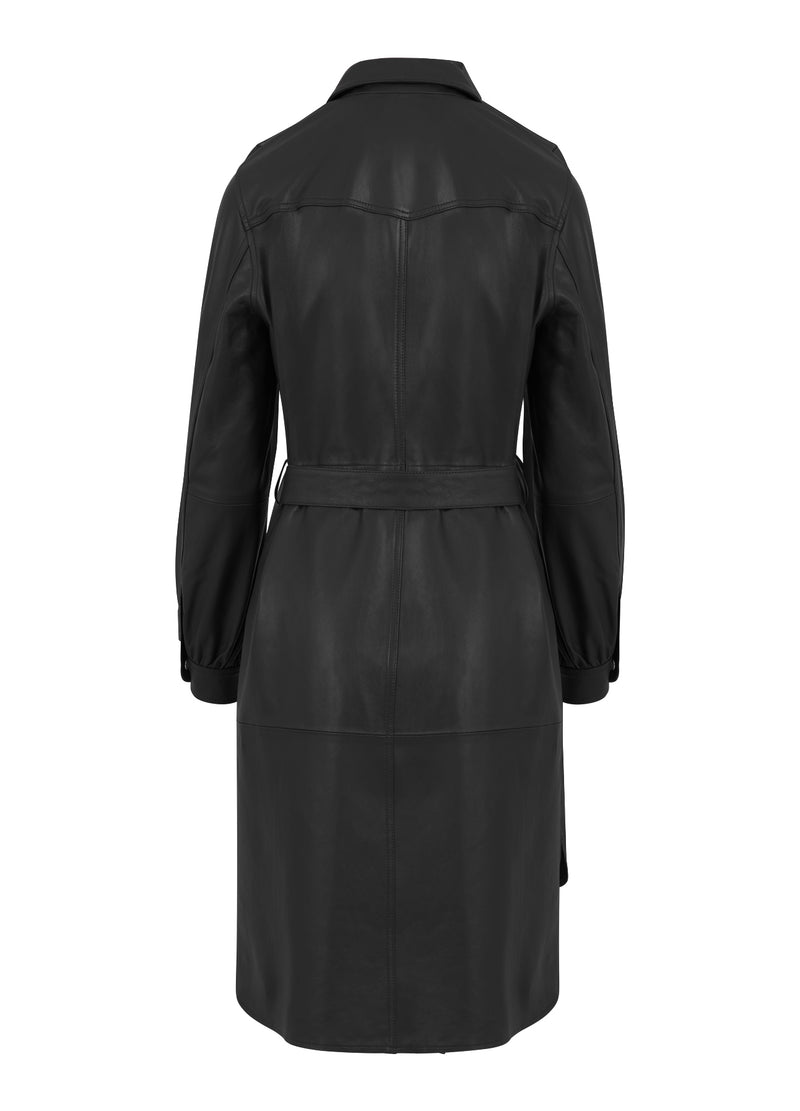 Coster Copenhagen LEDERHEMDKLEID Dress Black - 100