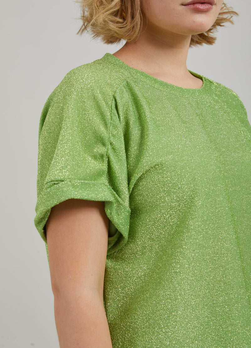 Coster Copenhagen  SCHIMMER-TOP MIT RAFFUNGEN AM ÄRMEL  Shirt/Blouse Shimmer green - 480