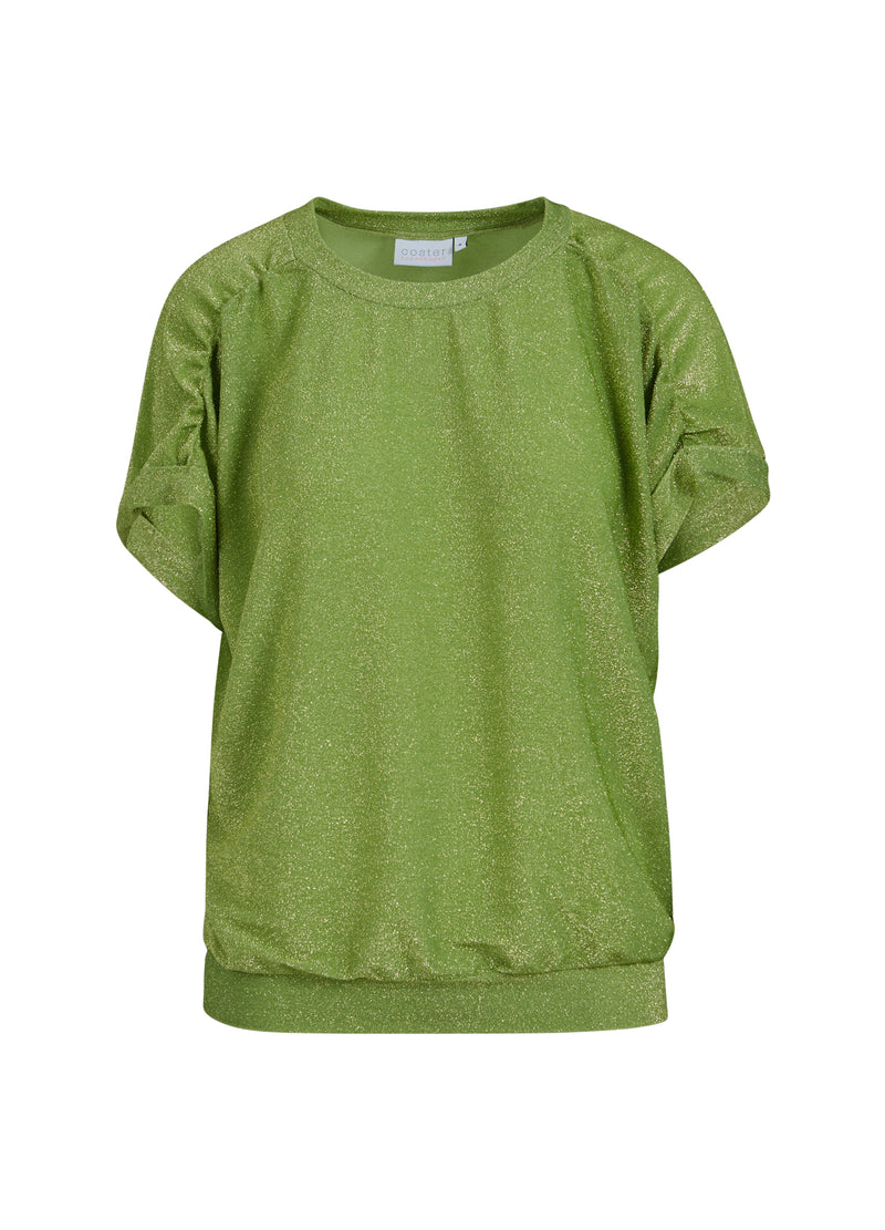 Coster Copenhagen  SCHIMMER-TOP MIT RAFFUNGEN AM ÄRMEL  Shirt/Blouse Shimmer green - 480