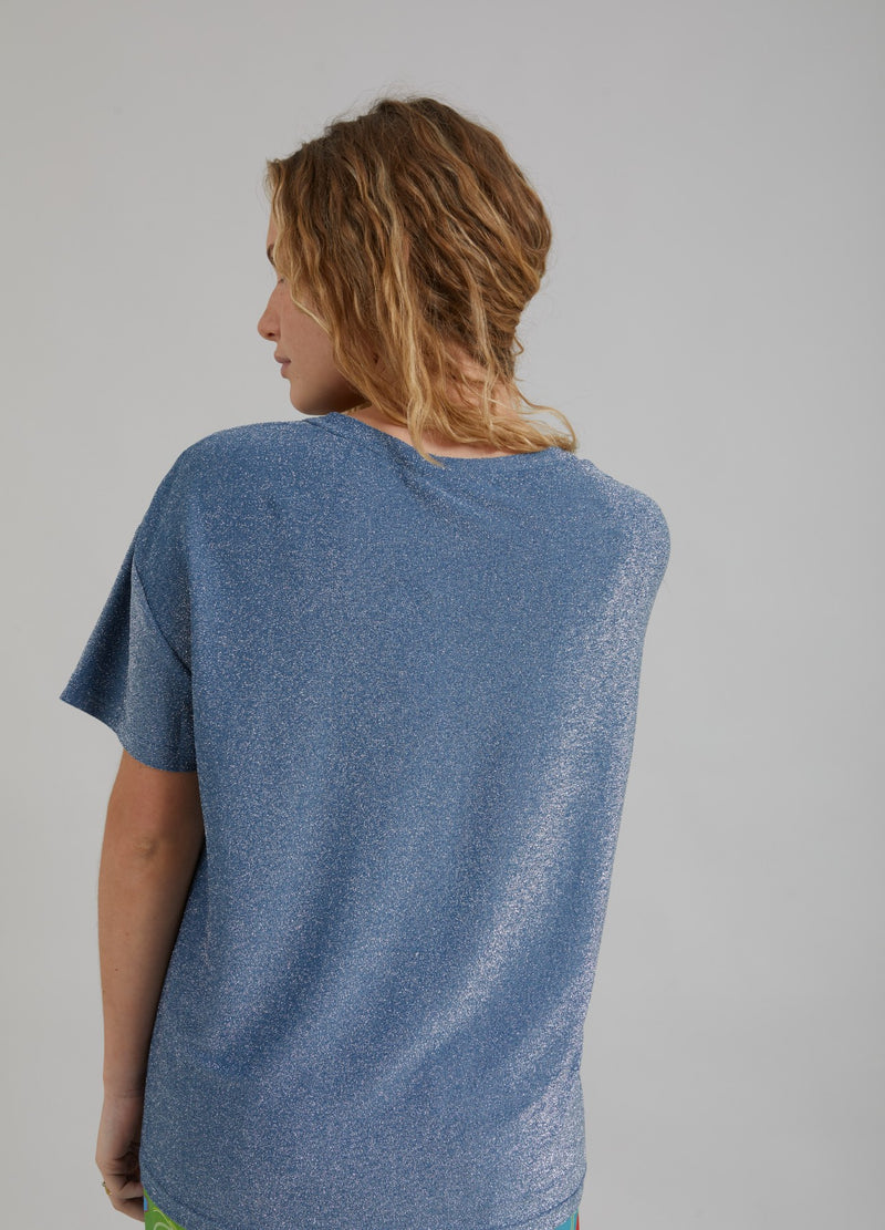 Coster Copenhagen SHIMMER TEE T-Shirt Shimmer blue - 504