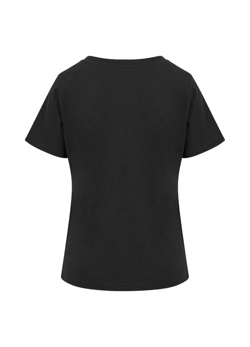 Coster Copenhagen T-SHIRT MIT FALTEN T-Shirt Black - 100