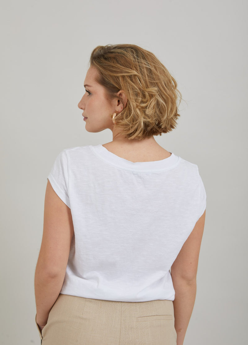 Coster Copenhagen  T-SHIRT MIT FEDERDRUCK T-Shirt White - 200