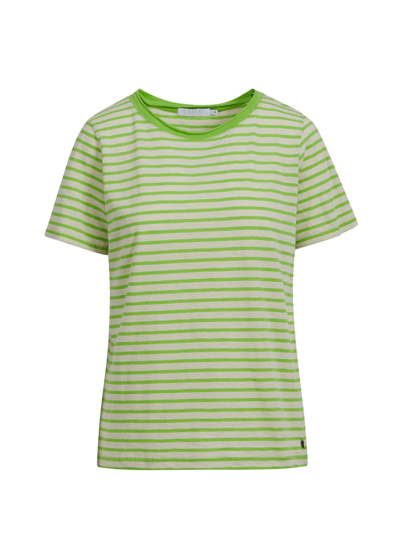 Coster Copenhagen T-SHIRT MIT STREIFEN T-Shirt Flashy green cream stripe - 481
