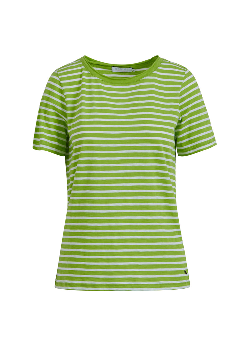 Coster Copenhagen  T-SHIRT MIT STREIFEN - MITTELLANGER ÄRMEL T-Shirt Flashy green stripe - 401